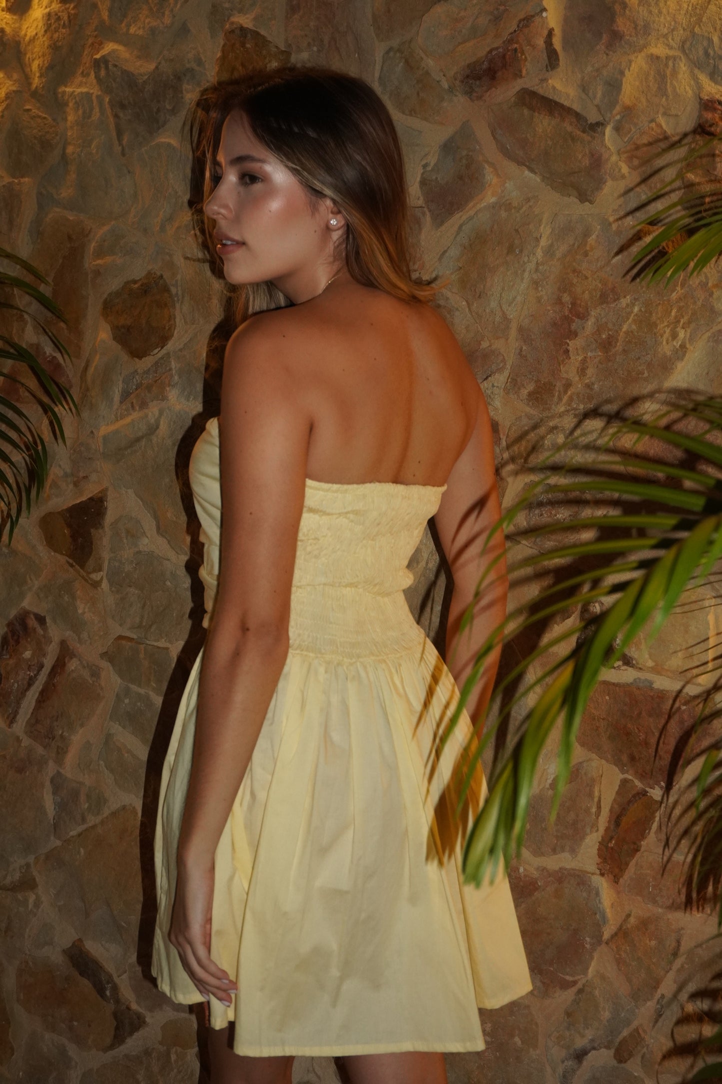 Vestido alma amarillo pastel