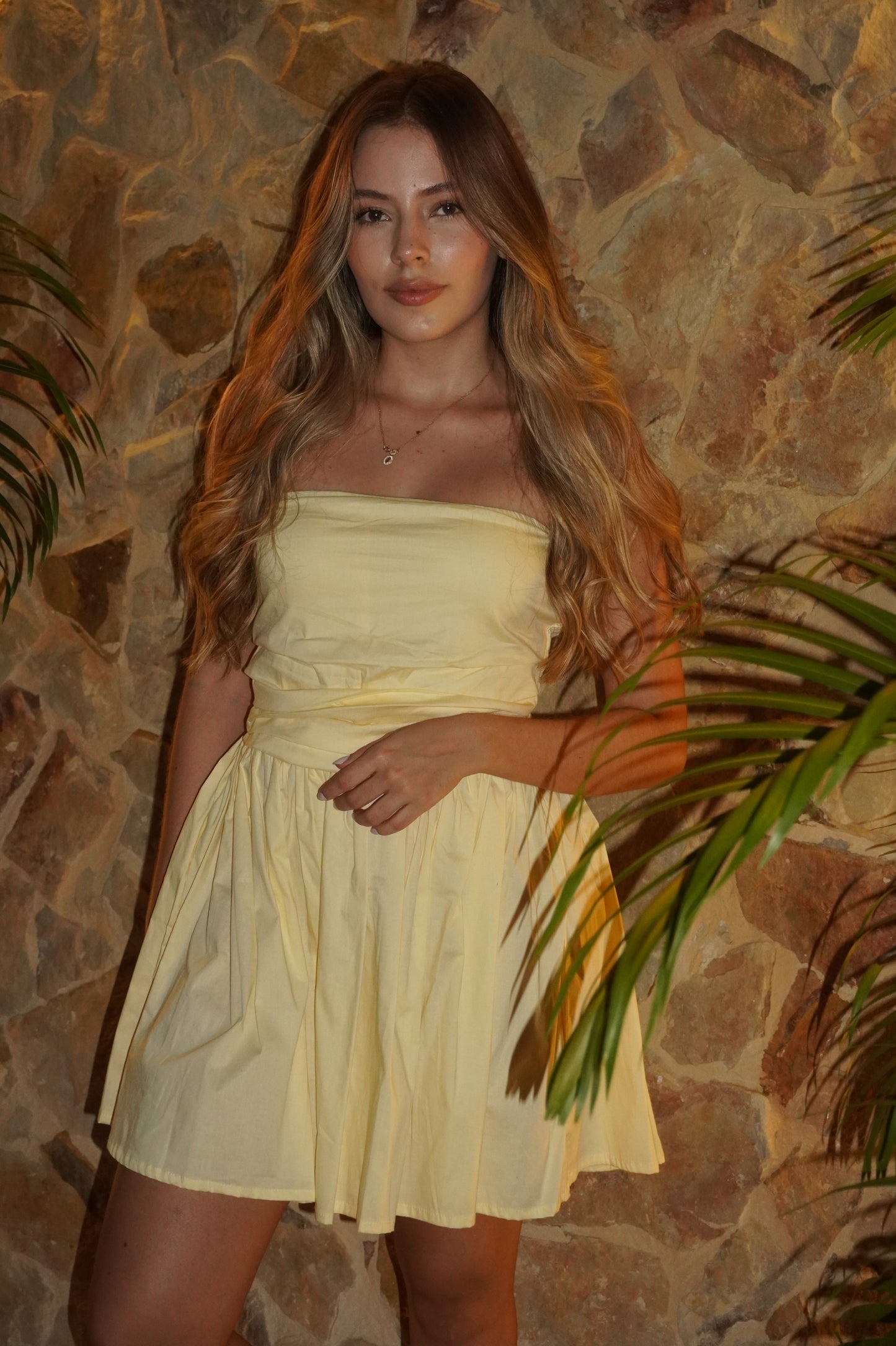 Vestido alma amarillo pastel