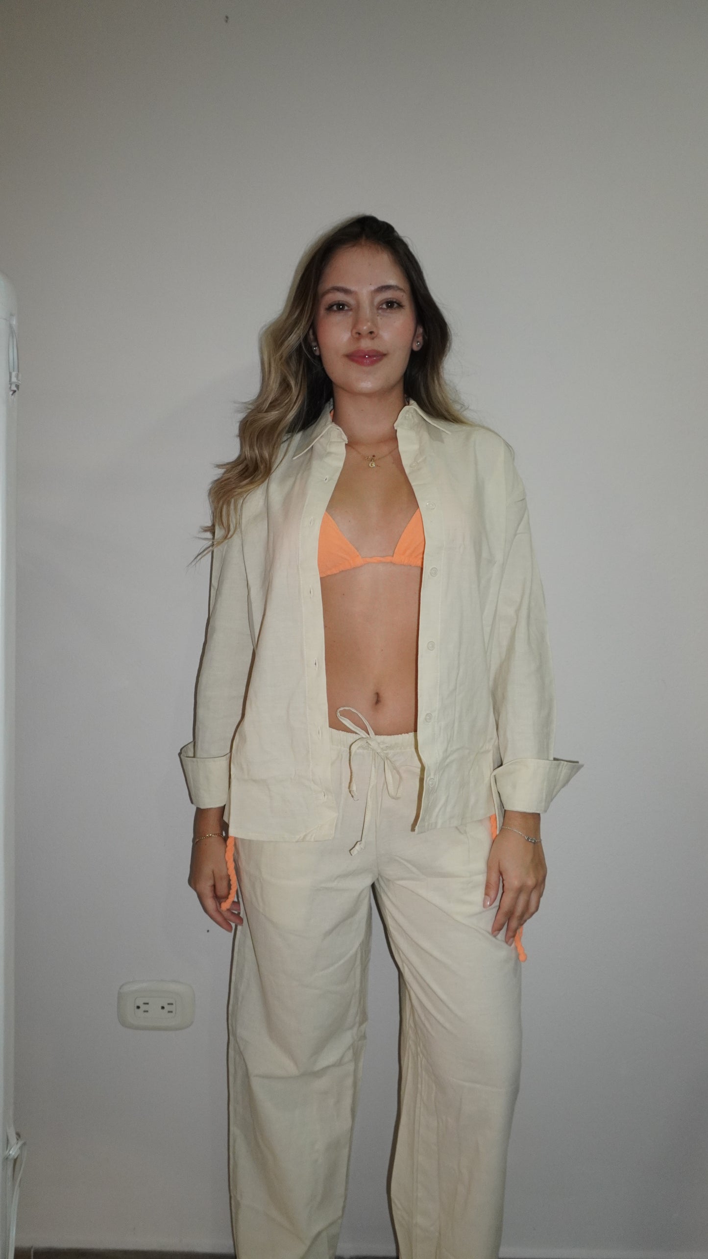 Conjunto lino beige