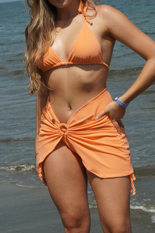 Falda Macarena naranja texturizado