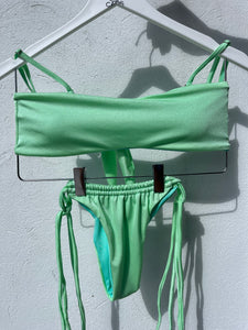 Panty Lily verde menta satinado