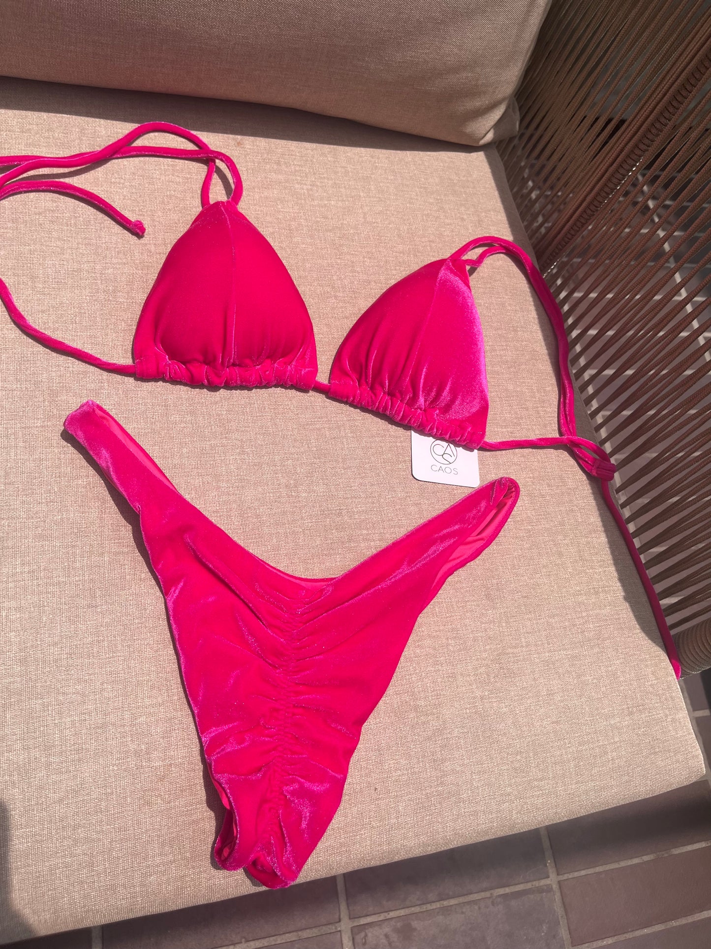 Top Alicia magenta velvet