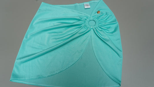 Falda Macarena azul claro satinado
