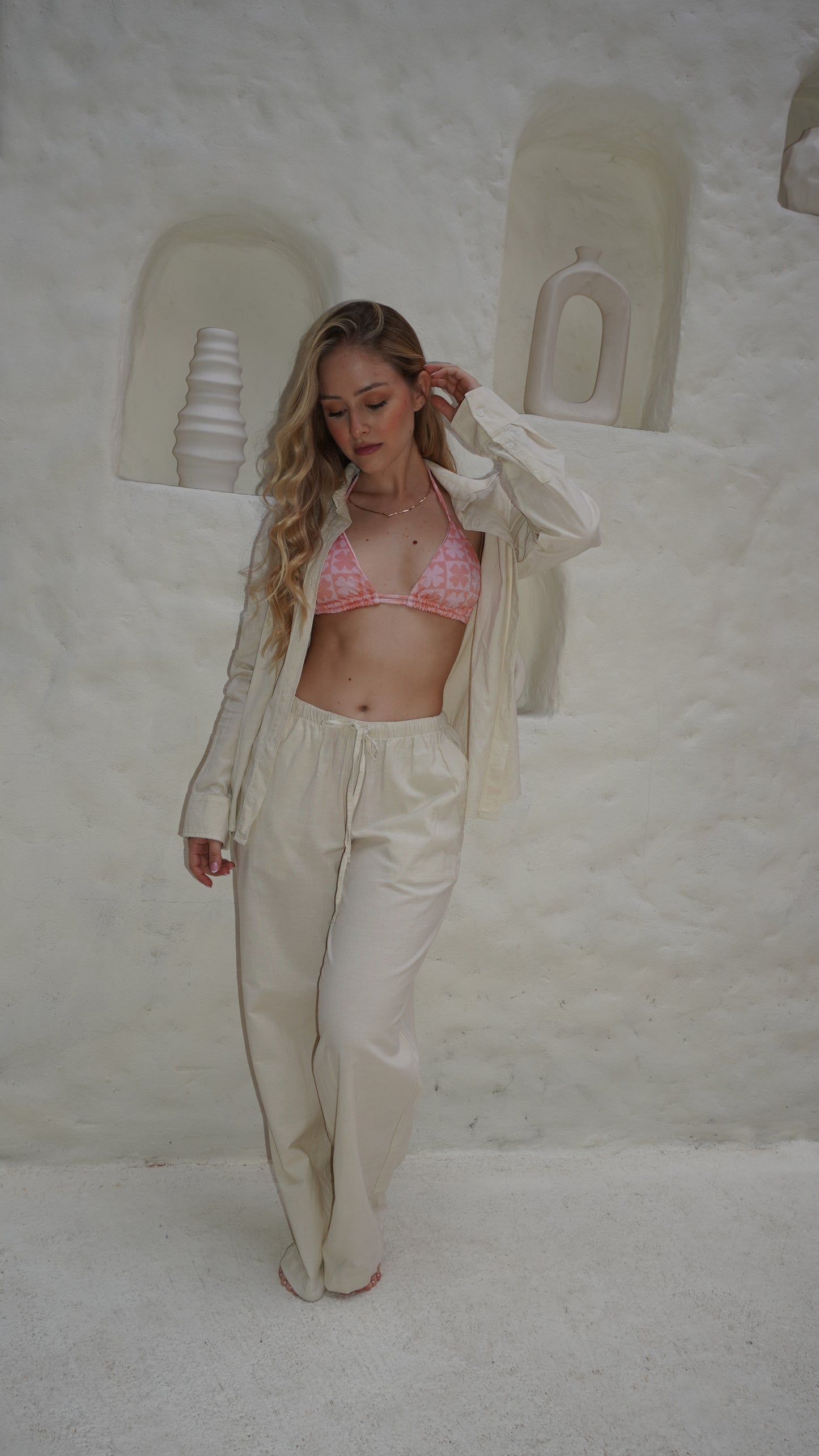 Conjunto lino beige