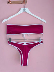 Top Eva magenta satinado